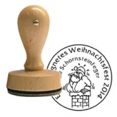 Frohe Weihnachten Holzstempel 1 rund