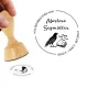 Ex Libris Stempel - Bücherstempel Rund 40mm Motiv Rabe / Dame