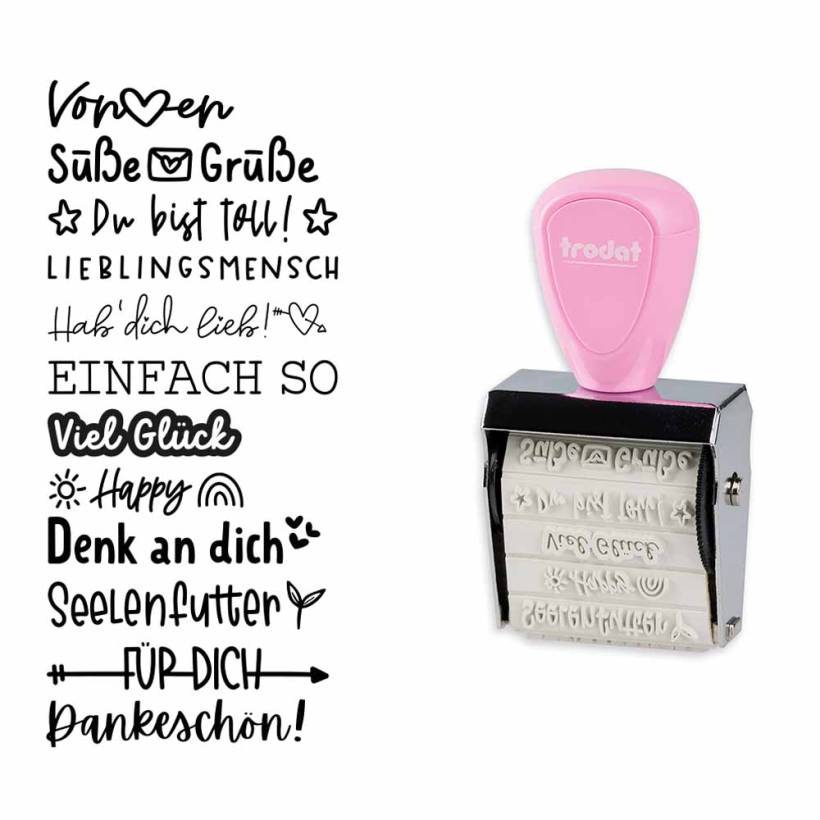 trodat® Creative Mini Stempel + Kissen Set  (Nette Botschaften)