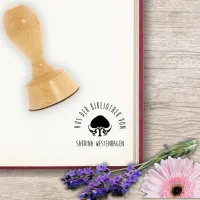 Ex Libris Stempel - Bücherstempel Rund 40mm Motiv Baum / Pfau